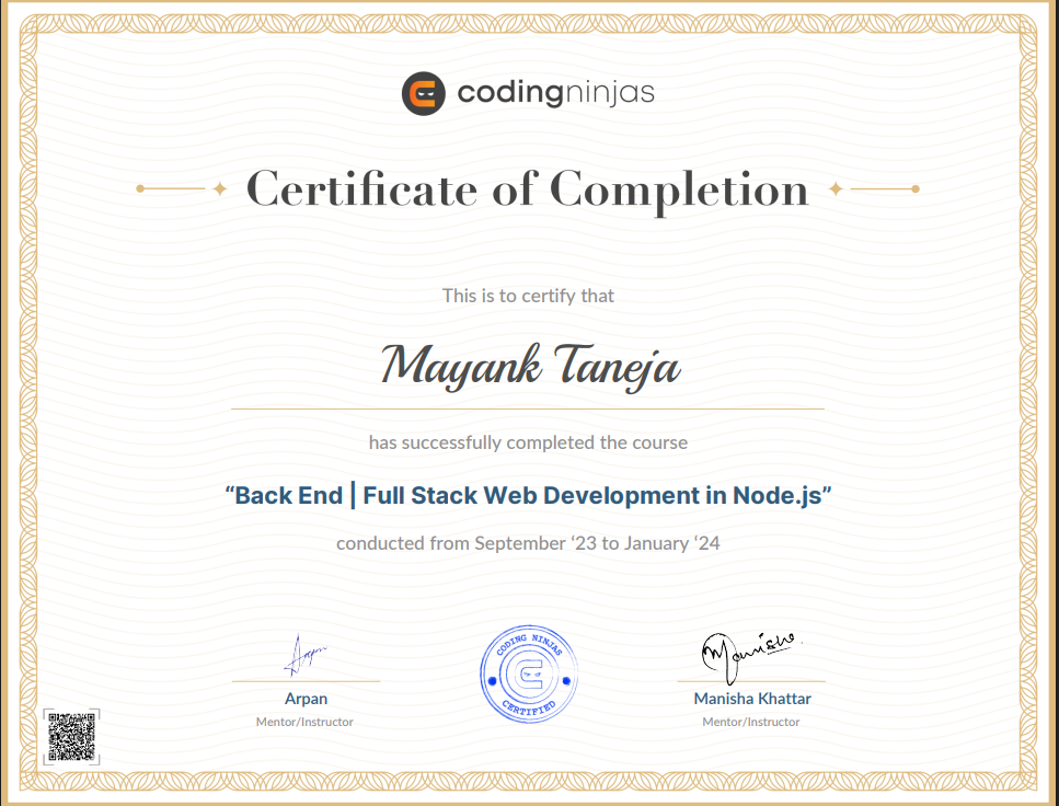 Backend Development Completion
