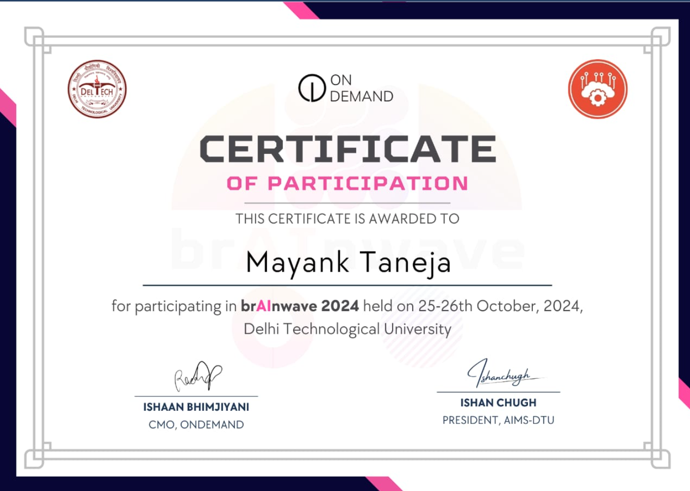 BrainWave Hackathon Participant