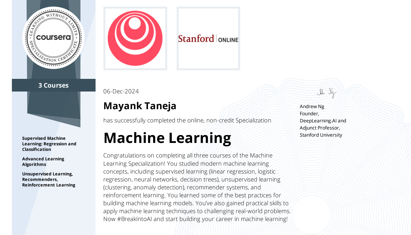 Machine Learning Specialization