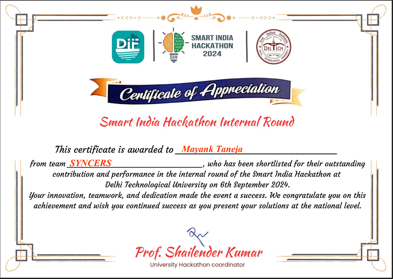 Smart India Hackathon Nationalist